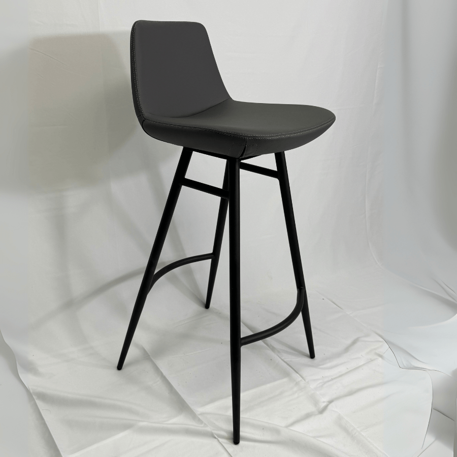 Pera Grey Galata Black Metal Bar Stools - Your Bar Stools Canada