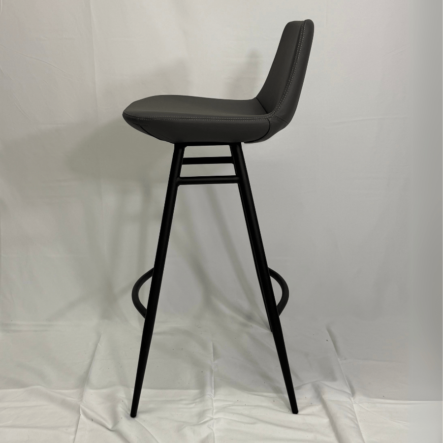 Pera Grey Galata Black Metal Bar Stools - Your Bar Stools Canada