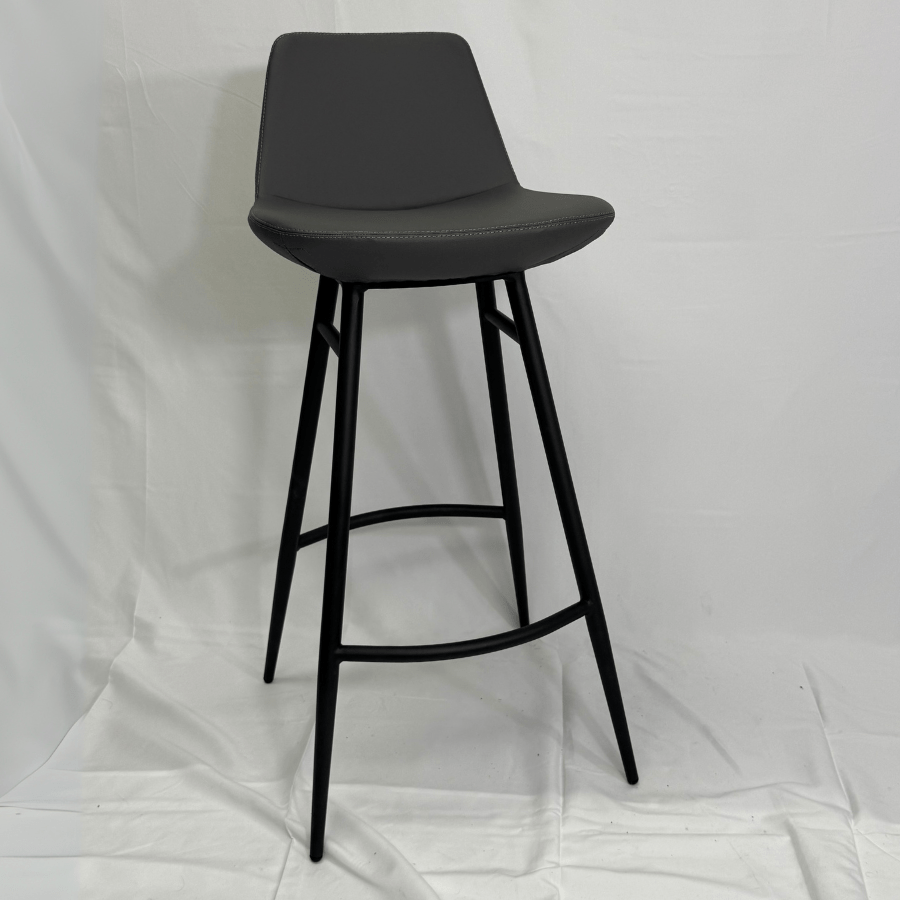 Pera Grey Galata Black Metal Bar Stools - Your Bar Stools Canada