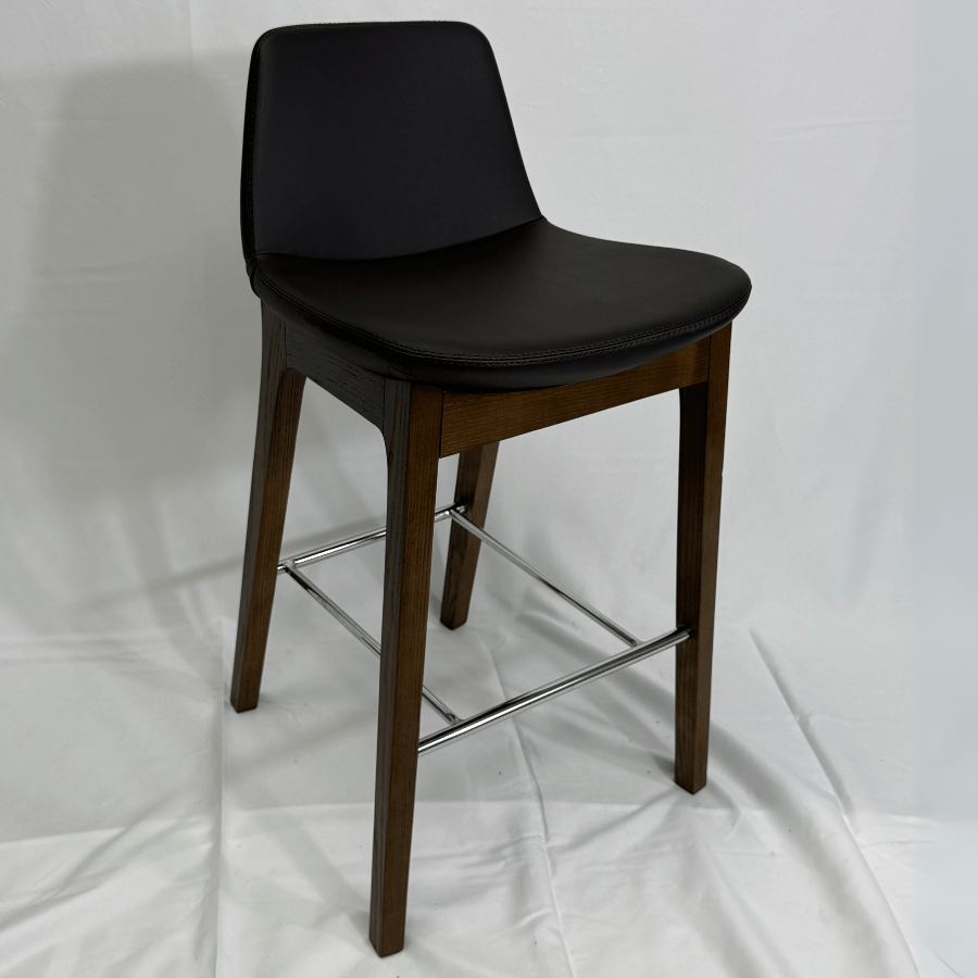 Pera HB Black Leather Bar Stools - Your Bar Stools Canada