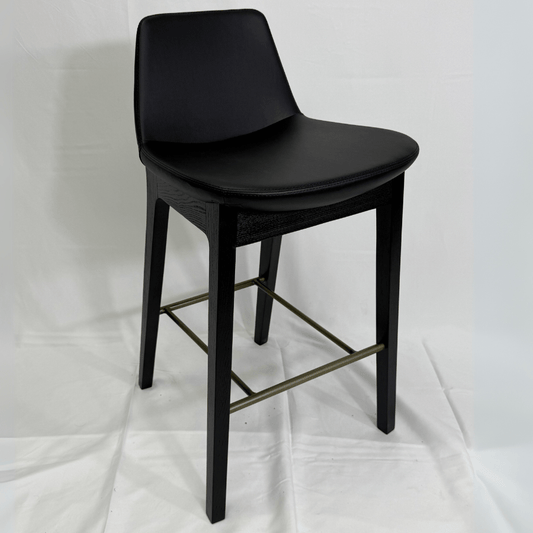 Pera HB Black Leather Counter Stools - Your Bar Stools Canada