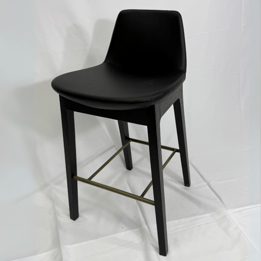 Pera HB Black Leather Counter Stools - Your Bar Stools Canada