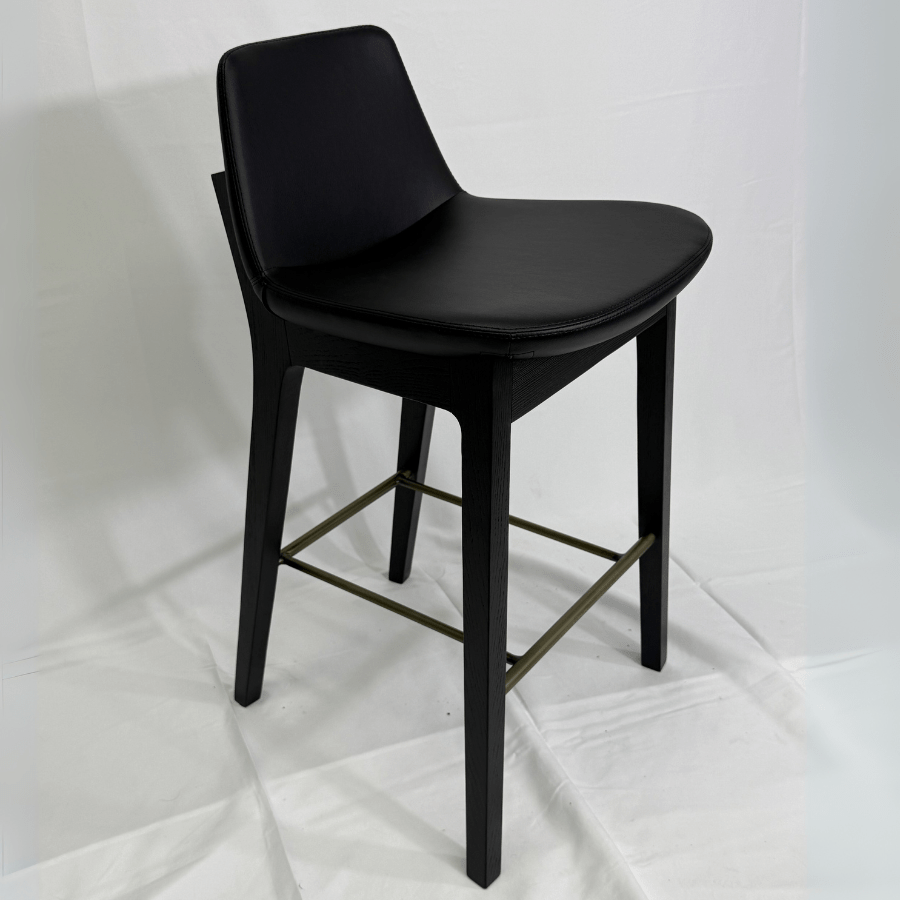 Pera HB Black Leather Counter Stools - Your Bar Stools Canada