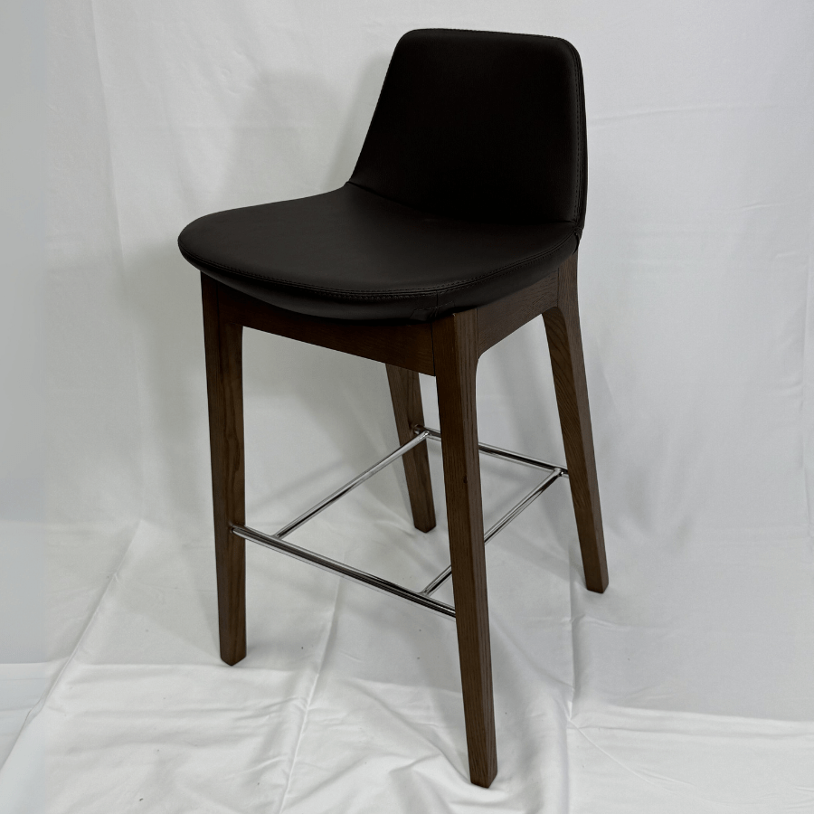 Pera HB Brown Leather Barstool - Your Bar Stools Canada