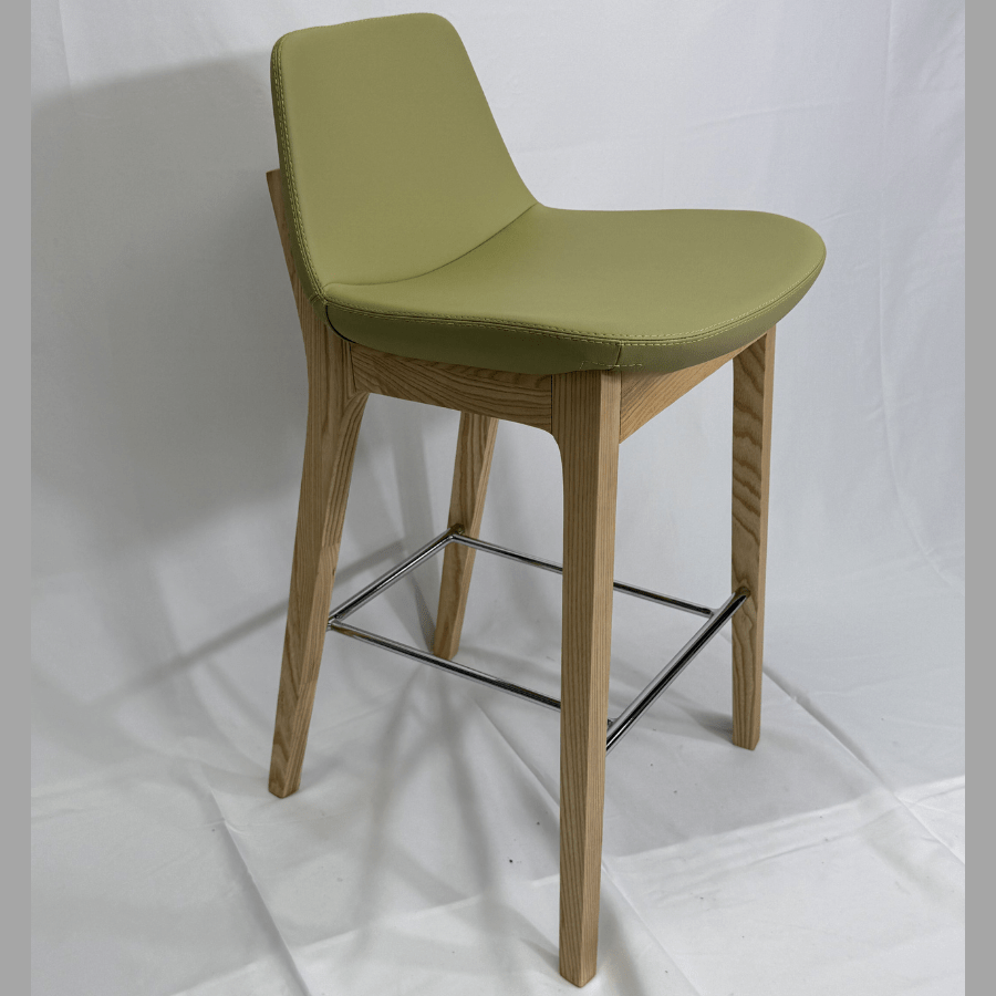 Pera HB Green Leather Counter Stools - Your Bar Stools Canada