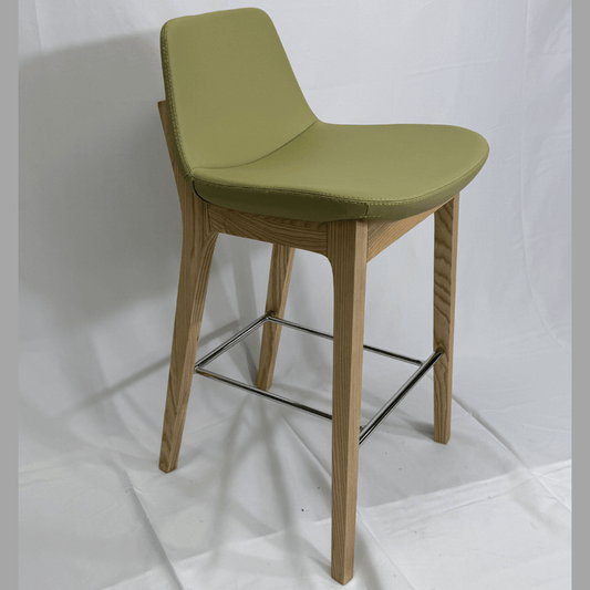 Pera HB Green Leather Counter Stools - Your Bar Stools Canada