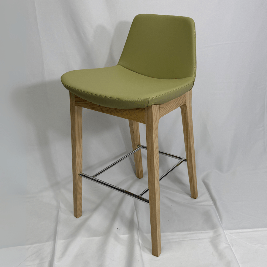 Pera HB Green Leather Counter Stools - Your Bar Stools Canada