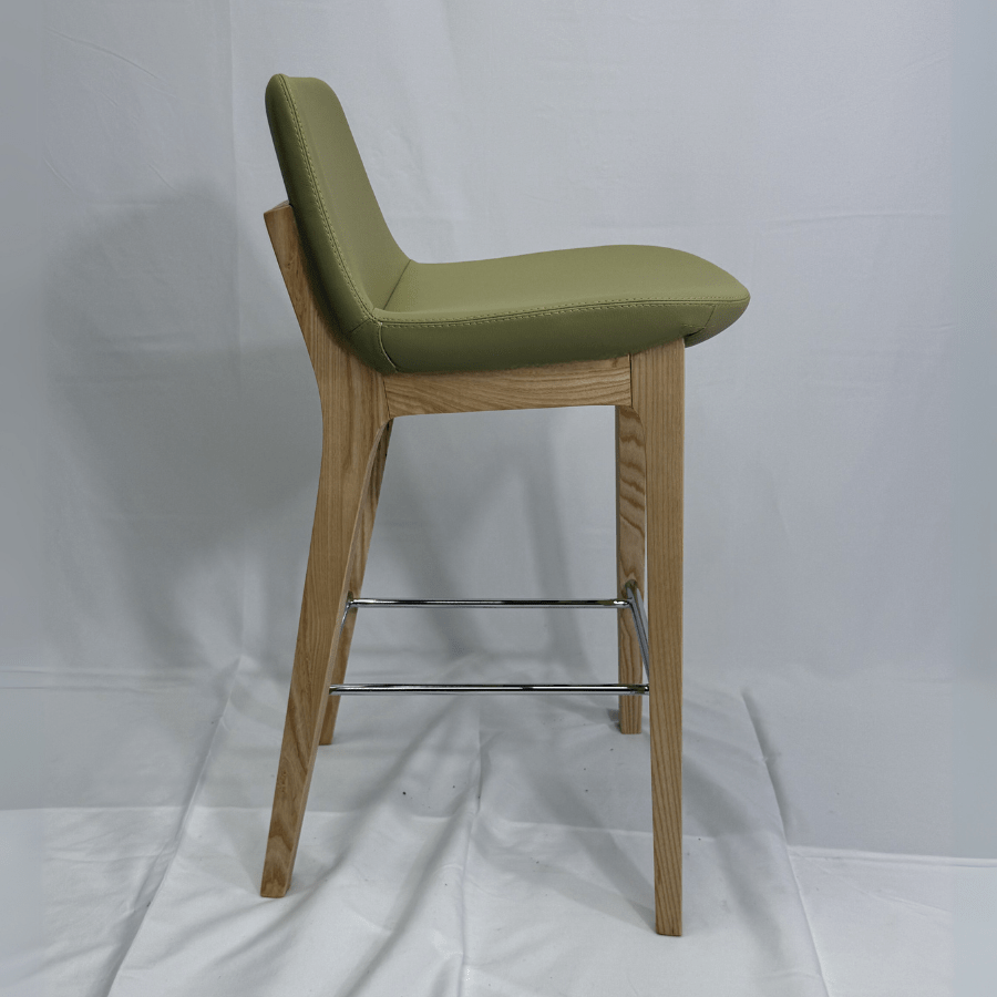 Pera HB Green Leather Counter Stools - Your Bar Stools Canada