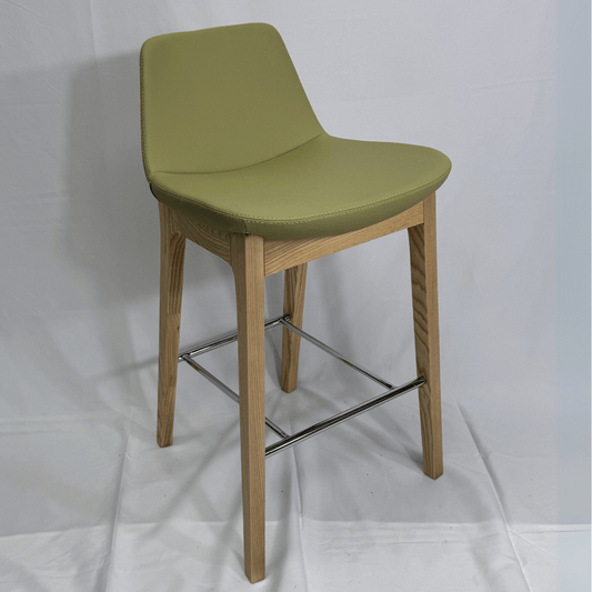 Pera HB Green Leather Counter Stools - Your Bar Stools Canada