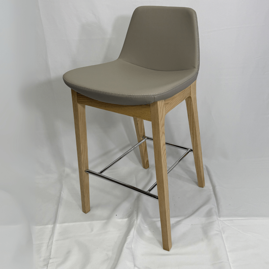 Pera HB Grey Leather Counter Stools - Your Bar Stools Canada