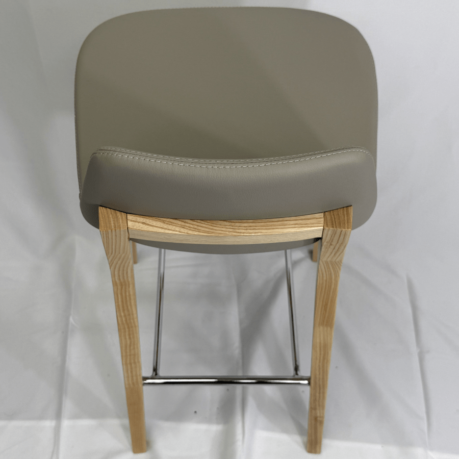 Pera HB Grey Leather Counter Stools - Your Bar Stools Canada