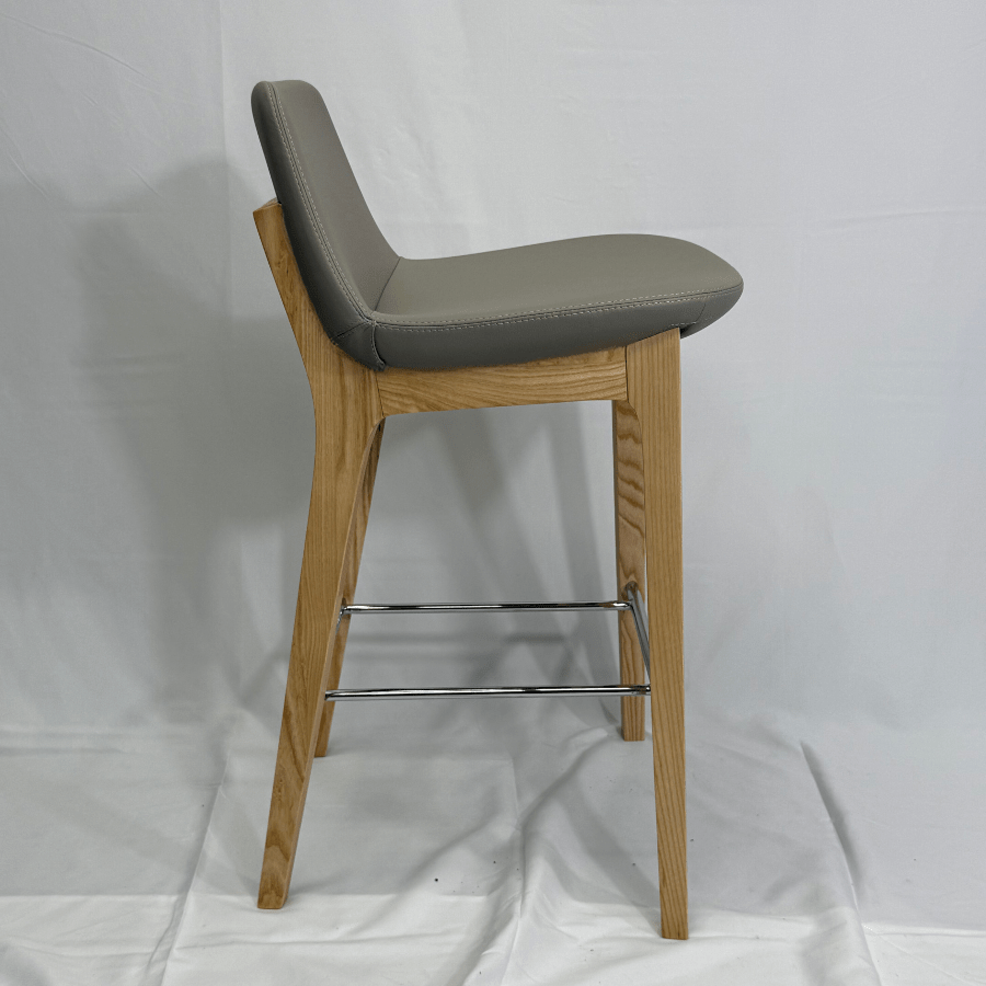 Pera HB Grey Leather Counter Stools - Your Bar Stools Canada