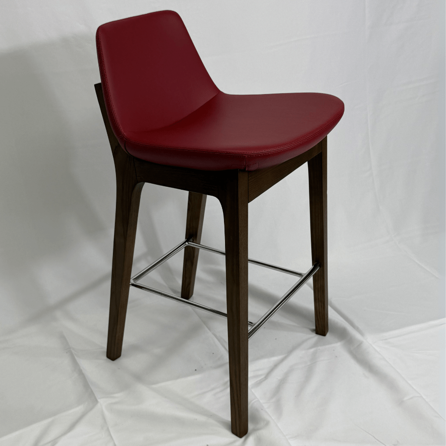 Pera HB Red Leather Bar Stools - Your Bar Stools Canada