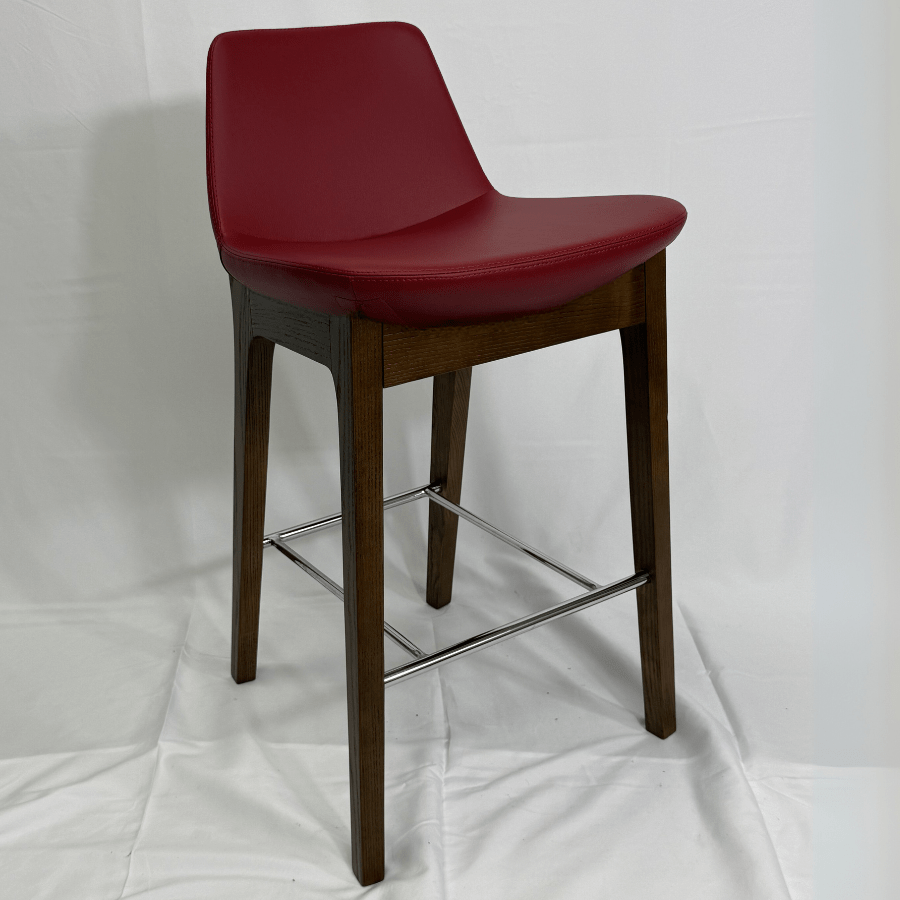 Pera HB Red Leather Bar Stools - Your Bar Stools Canada