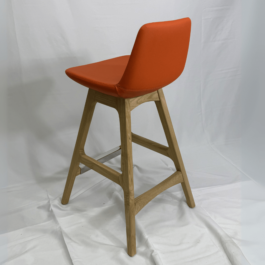 Pera Orange Light Wood Bar Stools - Your Bar Stools Canada