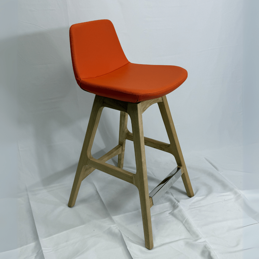 Pera Orange Light Wood Bar Stools - Your Bar Stools Canada