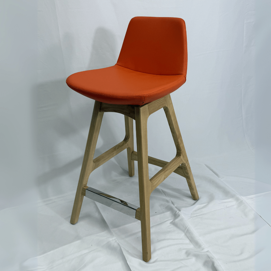 Pera Orange Light Wood Bar Stools - Your Bar Stools Canada