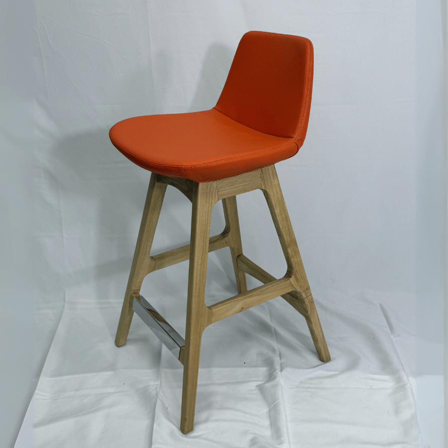 Pera Orange Light Wood Bar Stools - Your Bar Stools Canada