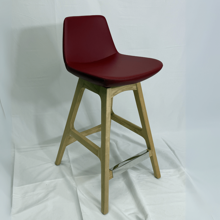 Pera Red Light Wood Bar Stools - Your Bar Stools Canada