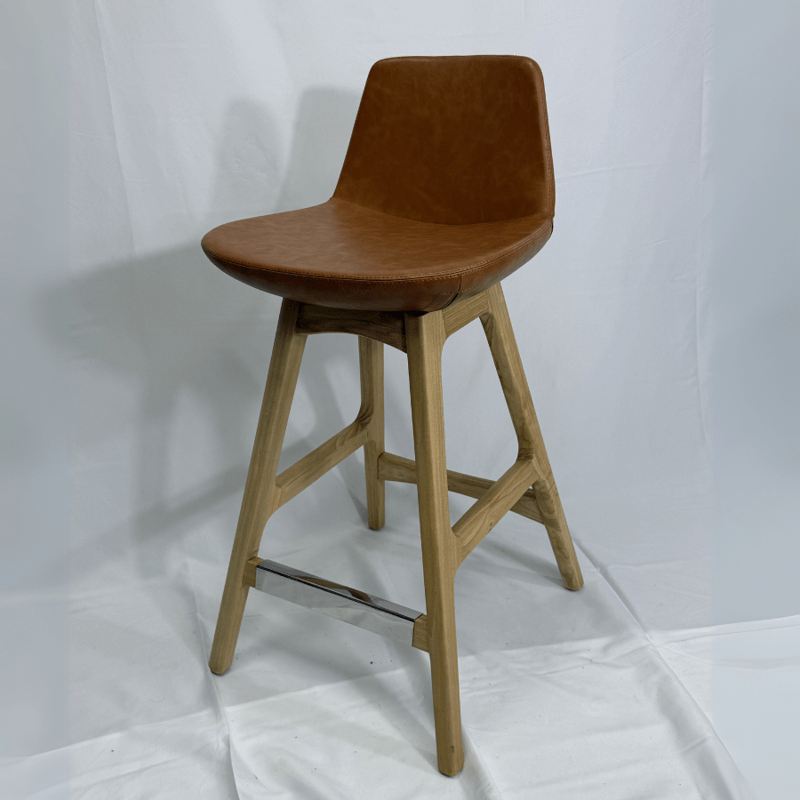 Pera Tan Light Wood Bar Stools - Your Bar Stools Canada