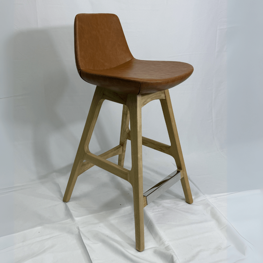 Pera Tan Light Wood Bar Stools - Your Bar Stools Canada