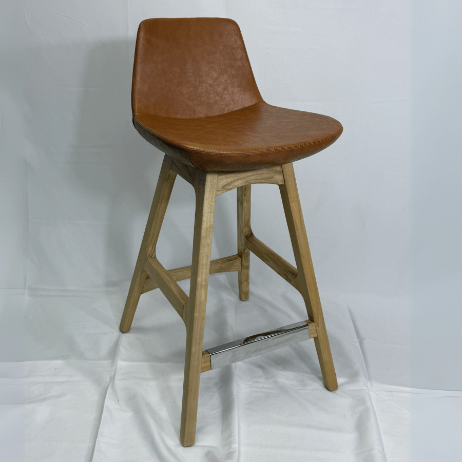 Pera Tan Light Wood Bar Stools - Your Bar Stools Canada