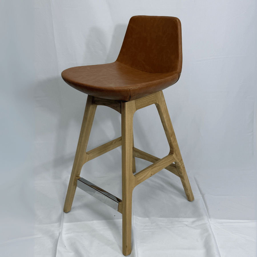 Pera Tan Light Wood Bar Stools - Your Bar Stools Canada