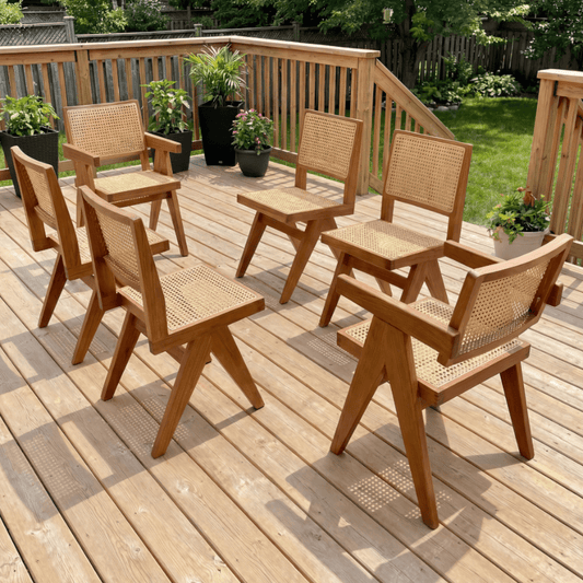 Pierre 7 Piece Extendable Teak Outdoor Dining Set for 6 - Your Bar Stools Canada