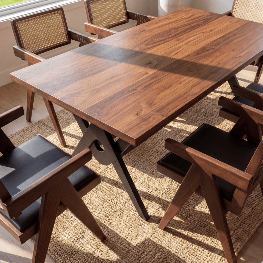 Pierre J Solid Wood Dining Set with Upholstered Armchairs - Your Bar Stools Canada