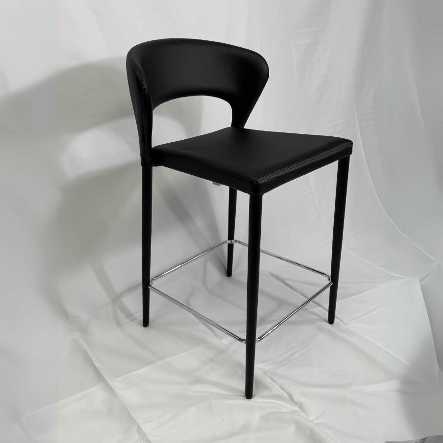 Prada Black Leather Commercial Bar Stools - Your Bar Stools Canada