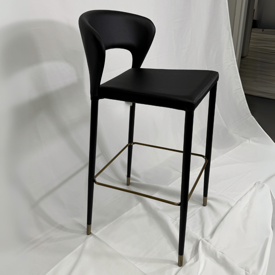 Prada Black Leather Commercial Bar Stools - Your Bar Stools Canada