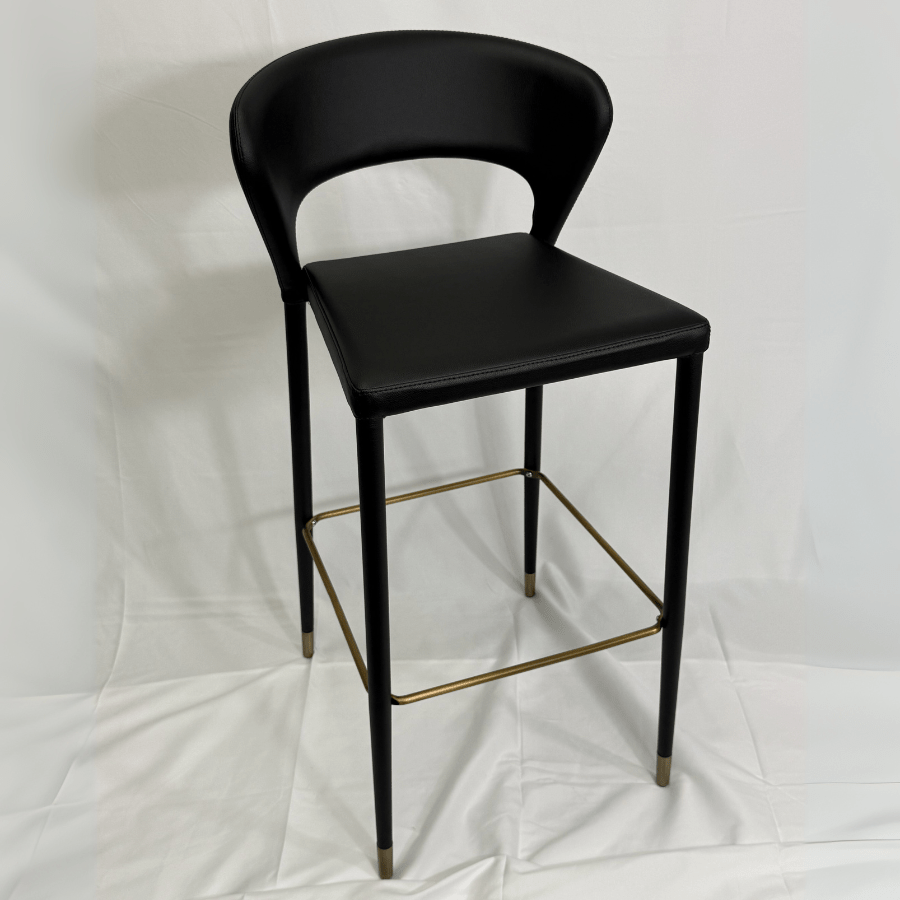 Prada Black Leather Commercial Bar Stools - Your Bar Stools Canada