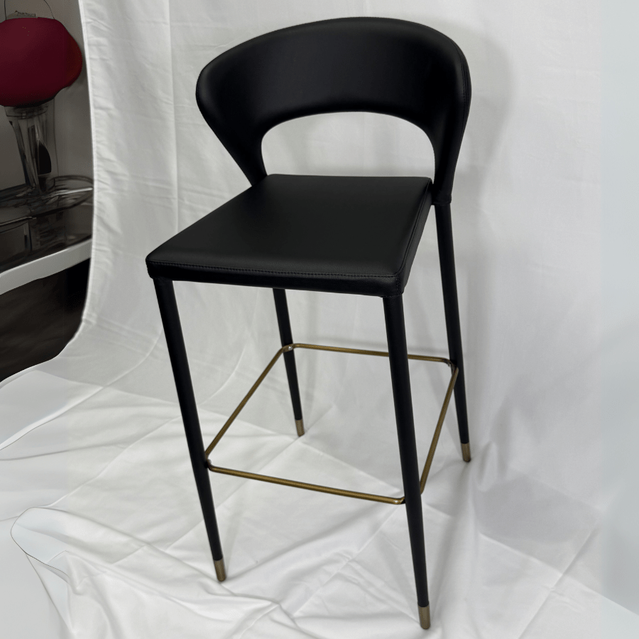 Prada Black Leather Commercial Bar Stools - Your Bar Stools Canada