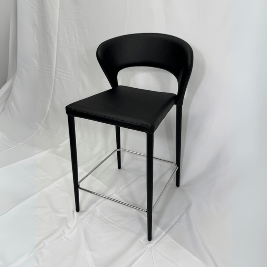 Prada Black Leather Commercial Bar Stools - Your Bar Stools Canada