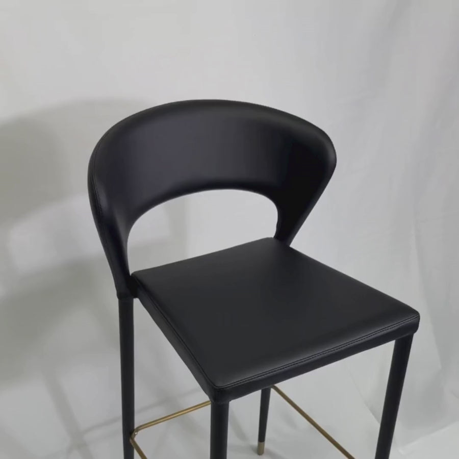 Prada Black Leather Commercial Bar Stools