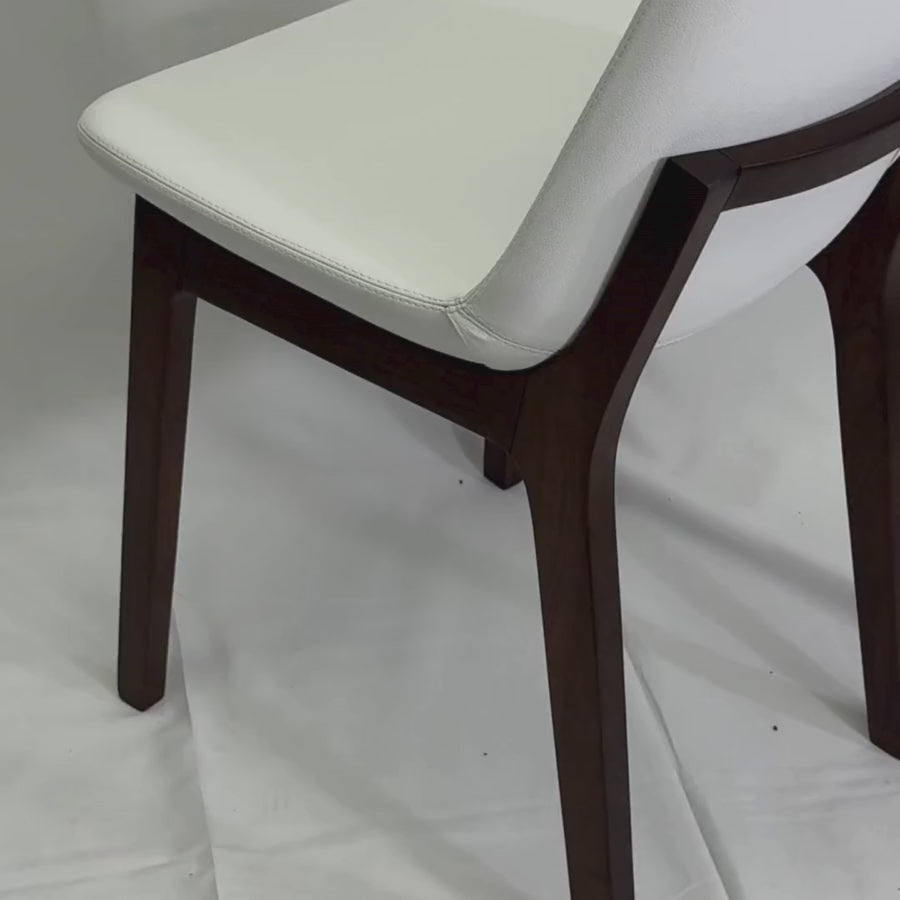 Eiffel HB White Leather Dining Chairs