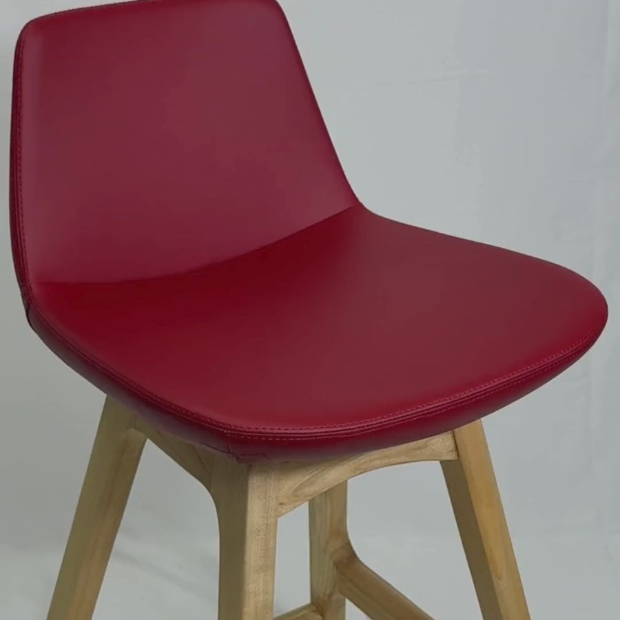 Pera Red Light Wood Bar Stools