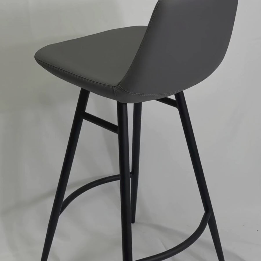 Pera Grey Galata Black Metal Bar Stools