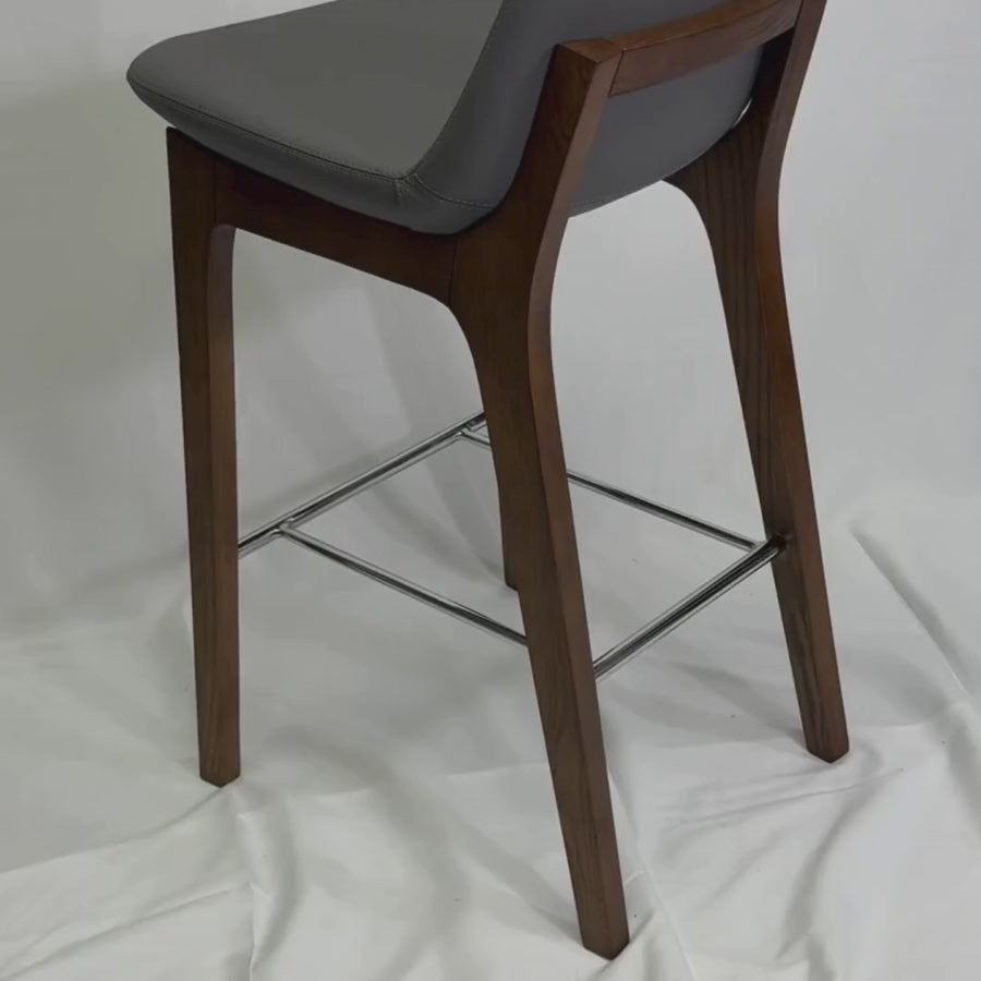 Pera HB Grey Leather Bar Stools