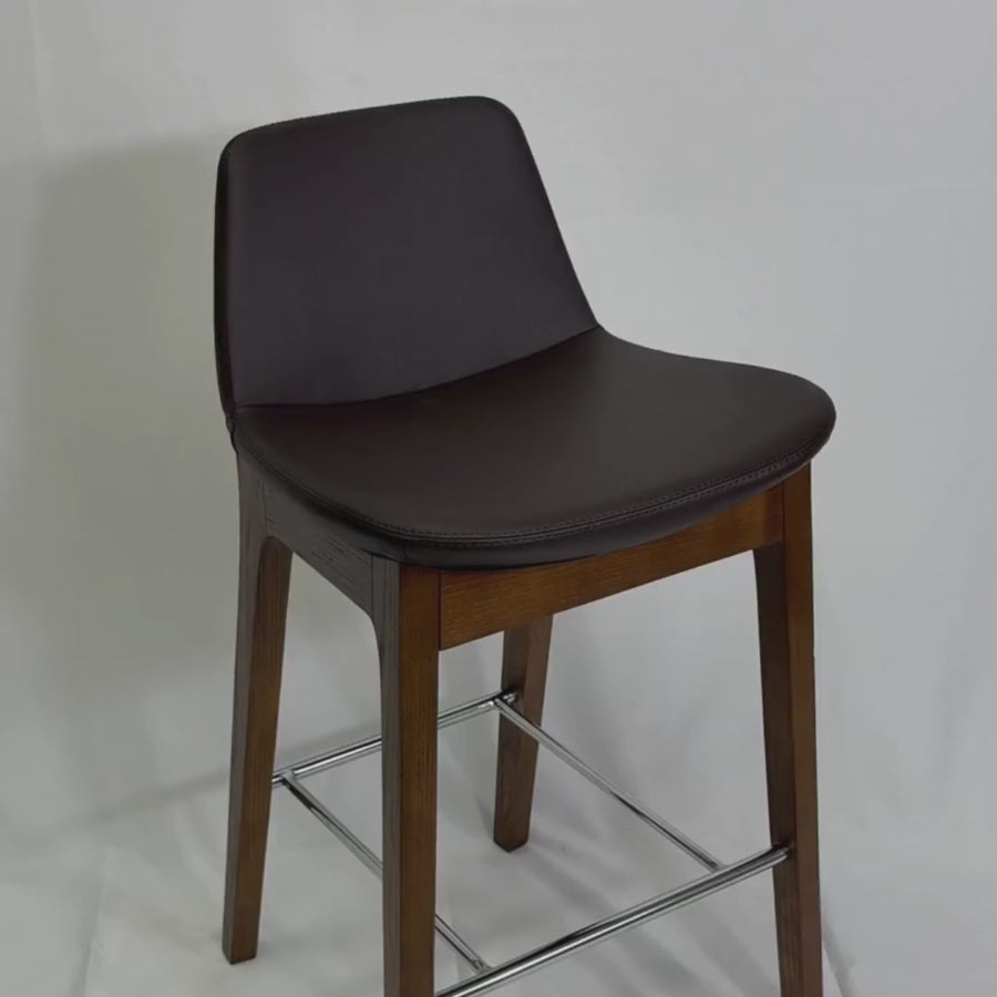 Pera HB Brown Leather Barstool