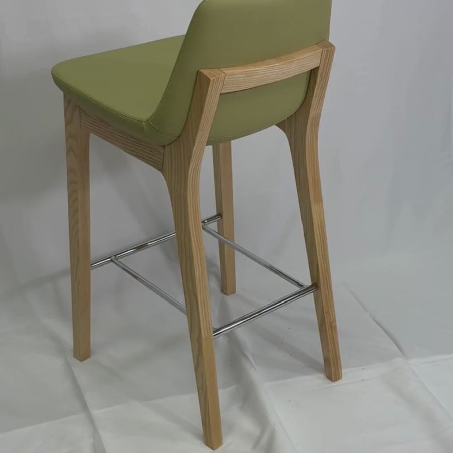 Pera HB Green Leather Counter Stools