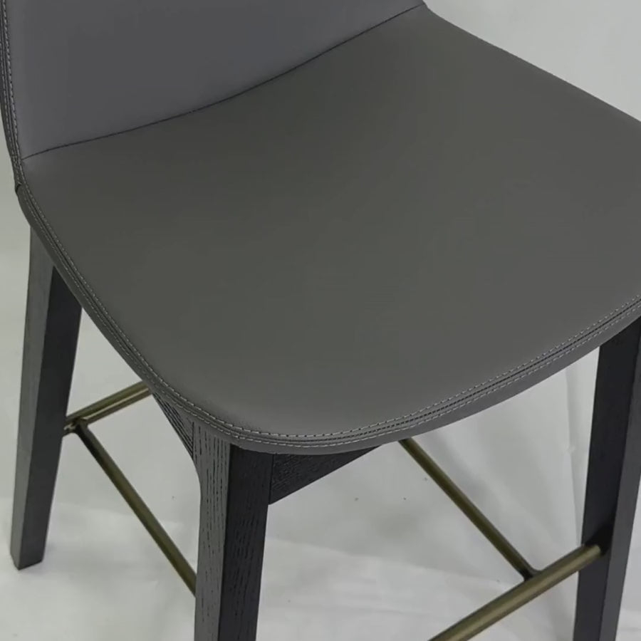 Pera HB Gray Leather Counter Stools