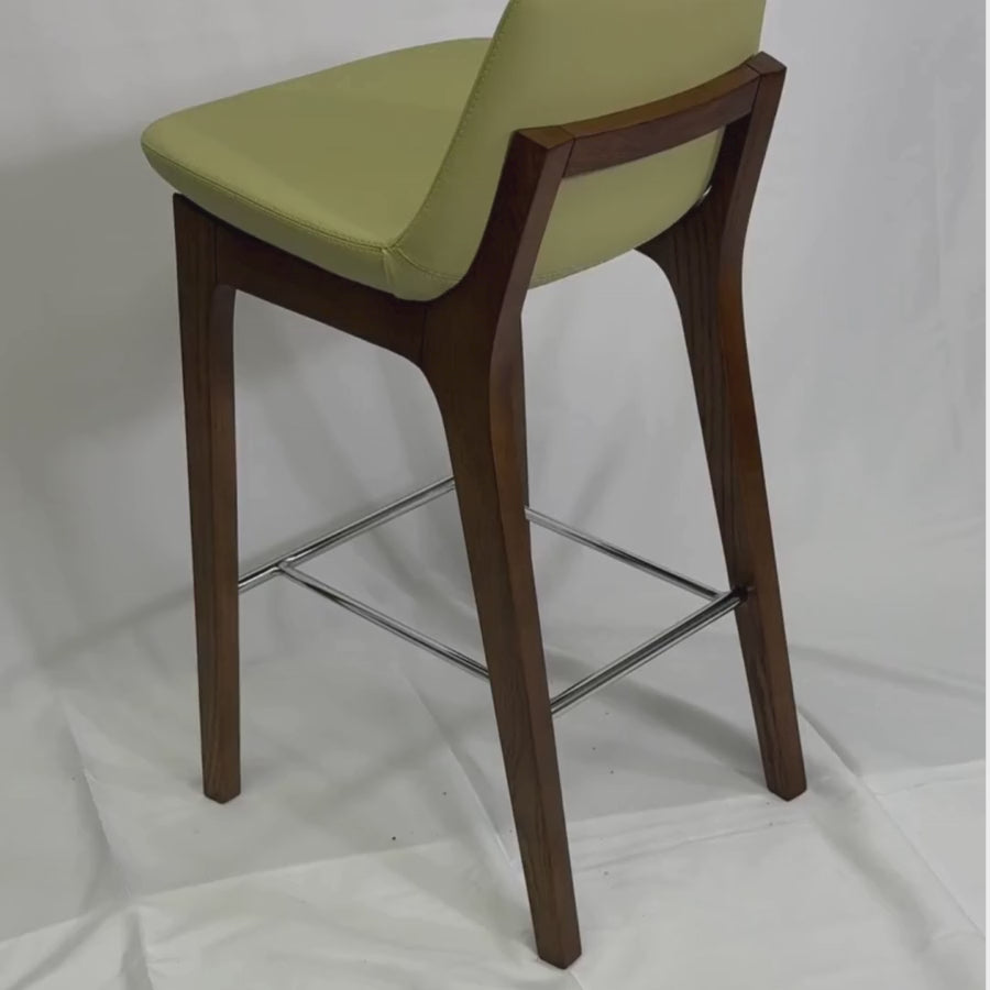 Pera HB Green Leather Bar Stools