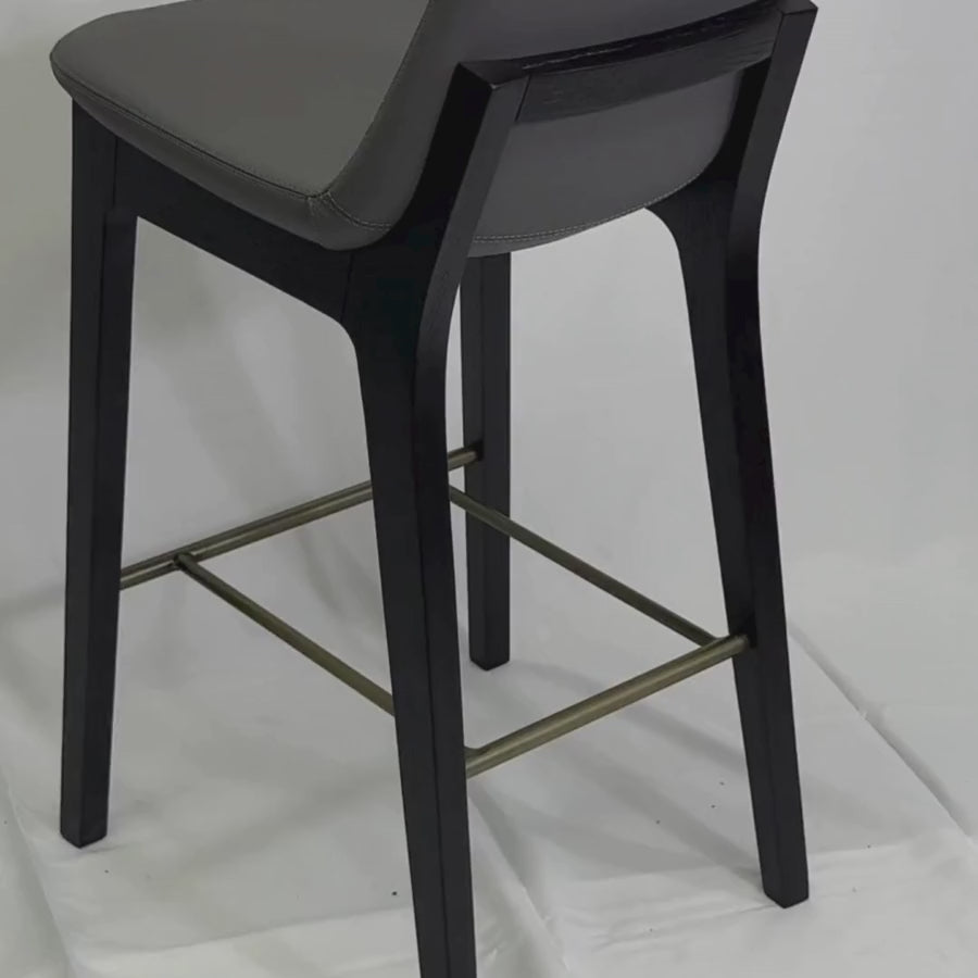 Pera HB Gray Leather Counter Stools