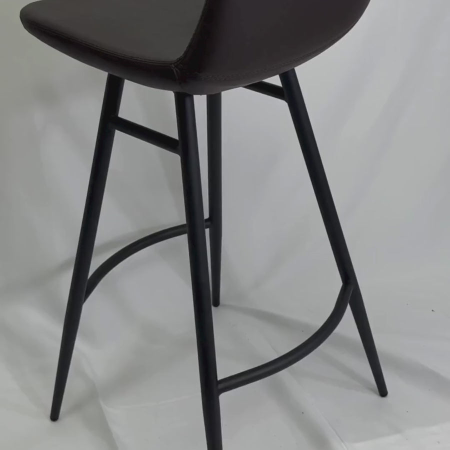 Pera Brown Galata Black Metal Bar Stools