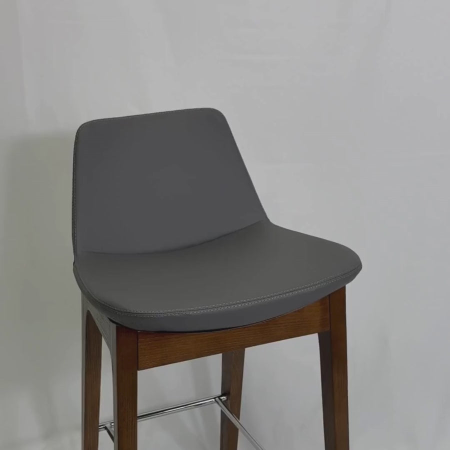 Pera HB Grey Leather Bar Stools