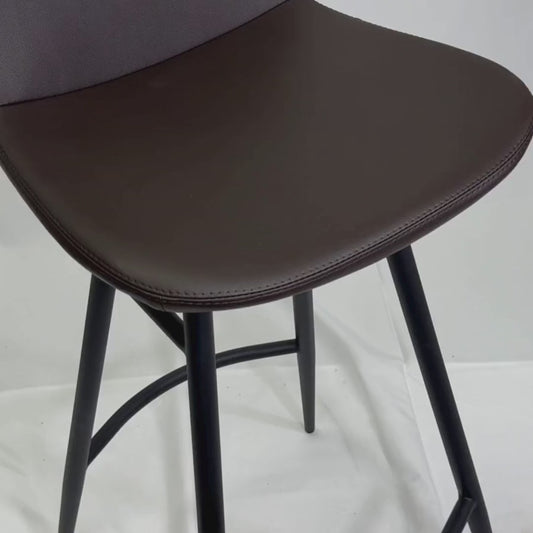 Pera Brown Galata Black Metal Bar Stools