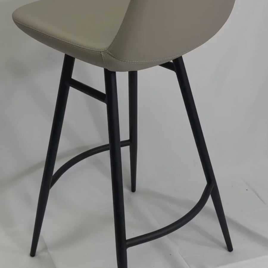 Pera Cream Galata Black Metal Bar Stools