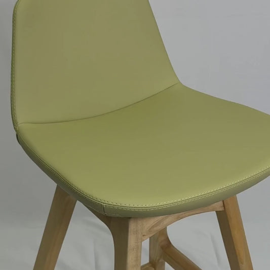 Pera Green Light Wood Bar Stools