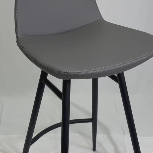 Pera Grey Galata Black Metal Bar Stools